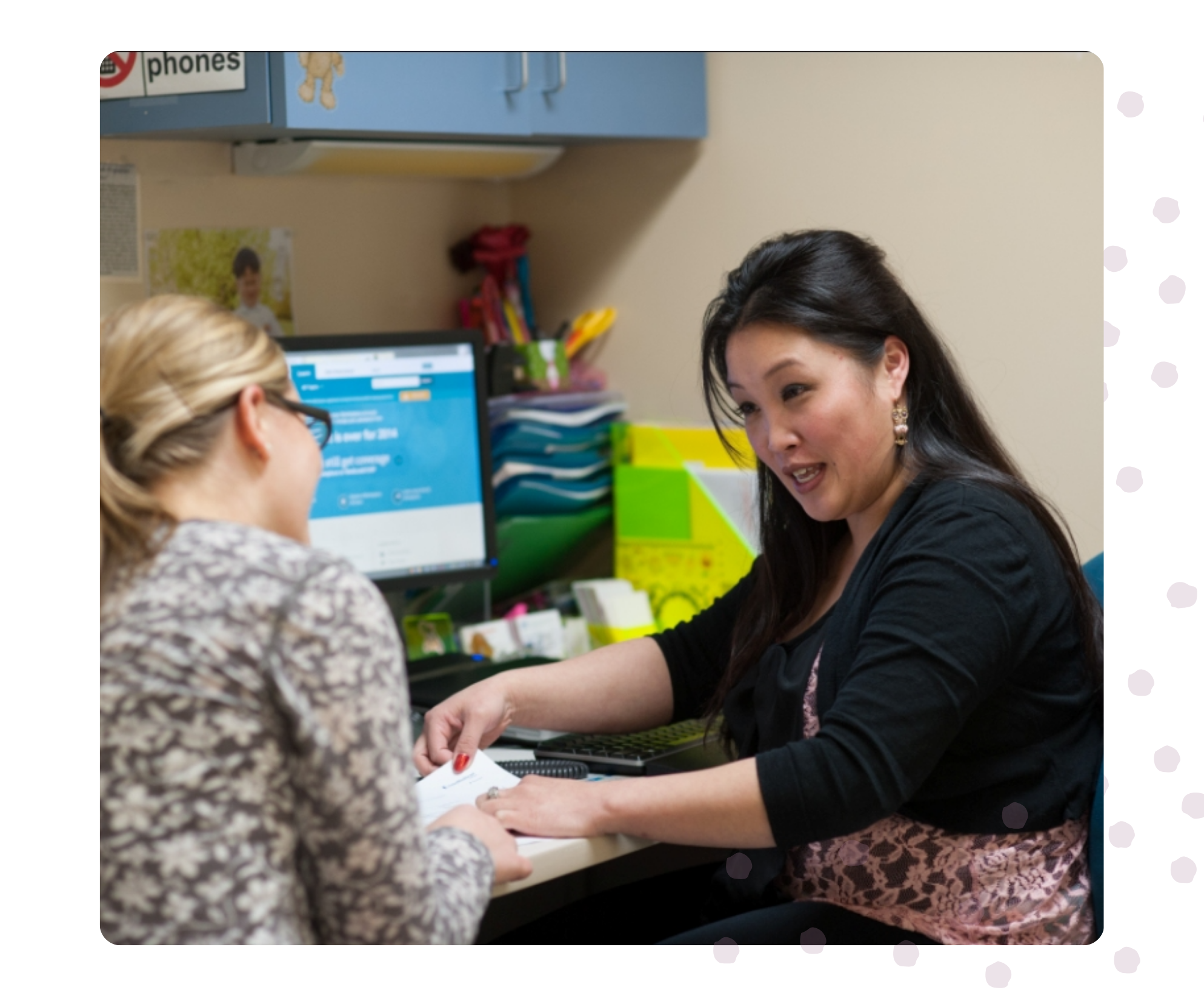 financial counselor working with patient